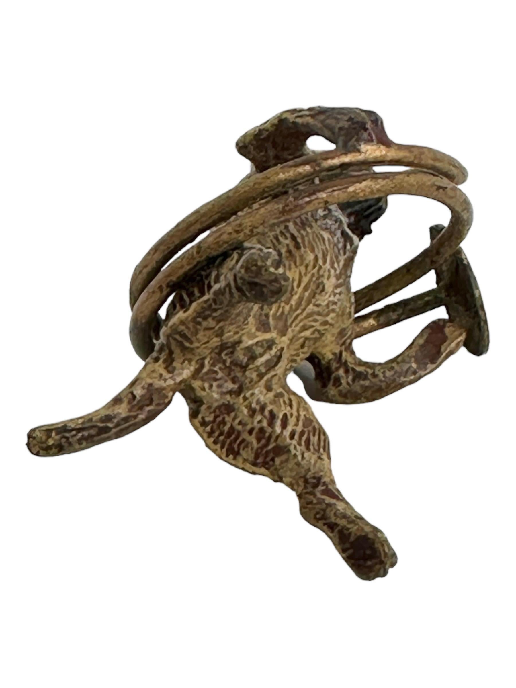 Early 20th Century Pug Dog Musician Austrian Vienna Bronze Miniature Figure In Good Condition For Sale In Nuernberg, DE