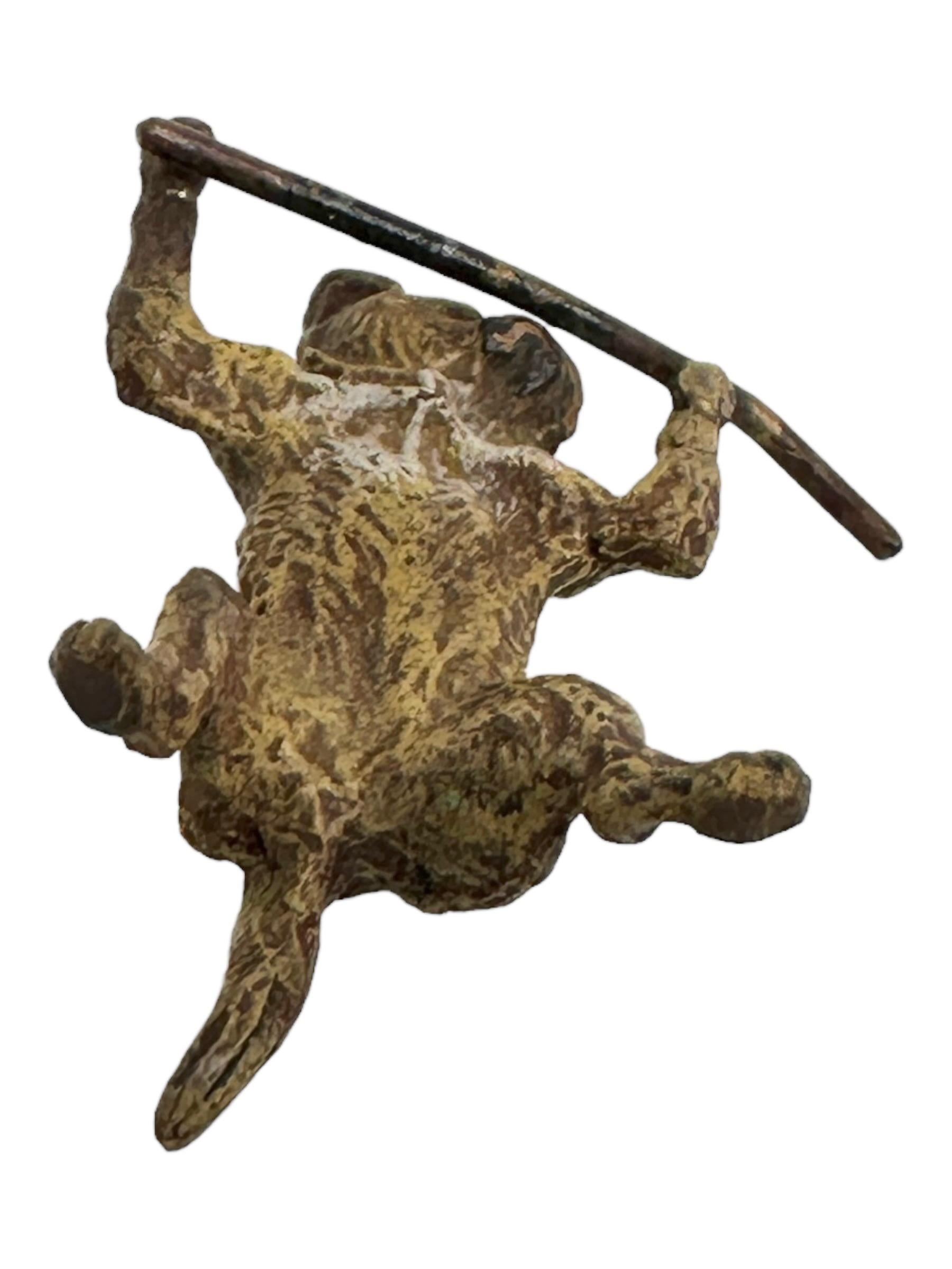 Early 20th Century Pug Dog Musician Austrian Vienna Bronze Miniature Figure For Sale 1