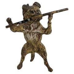 Early 20th Century Pug Dog Musician Austrian Vienna Bronze Miniature Figure