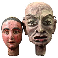 Early 20th century puppet heads 