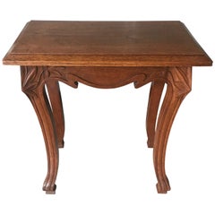 Used Early 20th Century Quality Carved Small Jugendstil End or Side Table or Stand