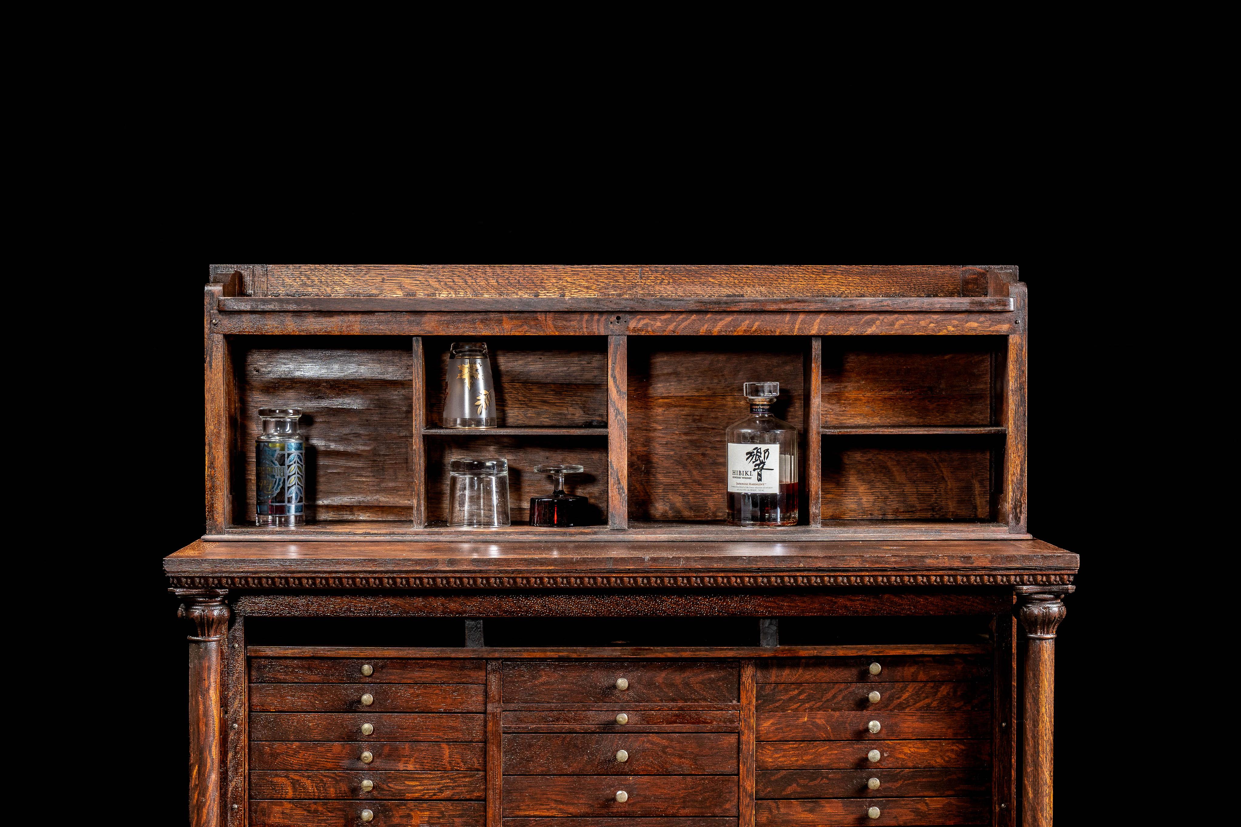 Early 20th Century Quarter Sawn Oak Dental Cabinet For Sale 9