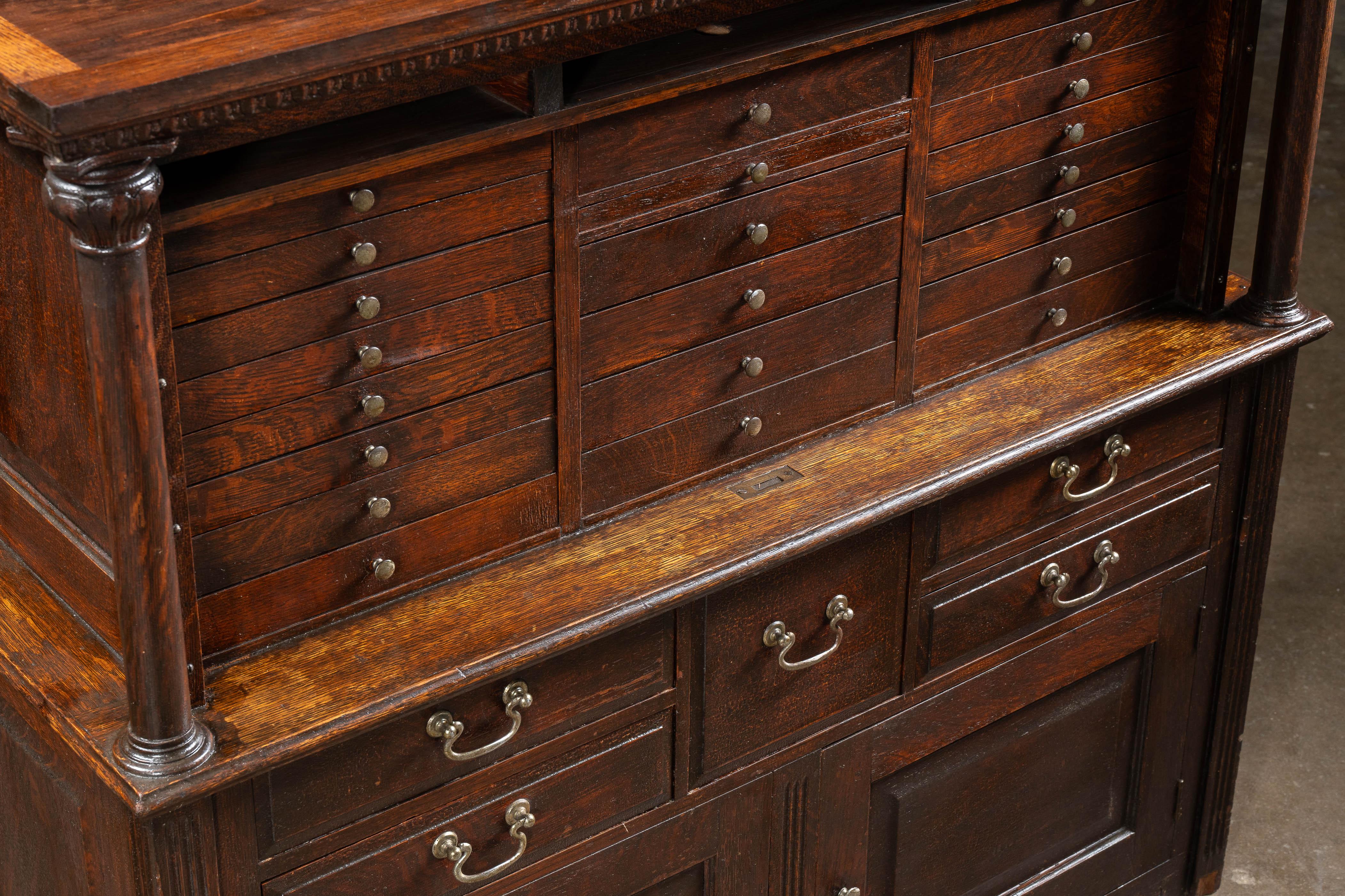 Early 20th Century Quarter Sawn Oak Dental Cabinet For Sale 15