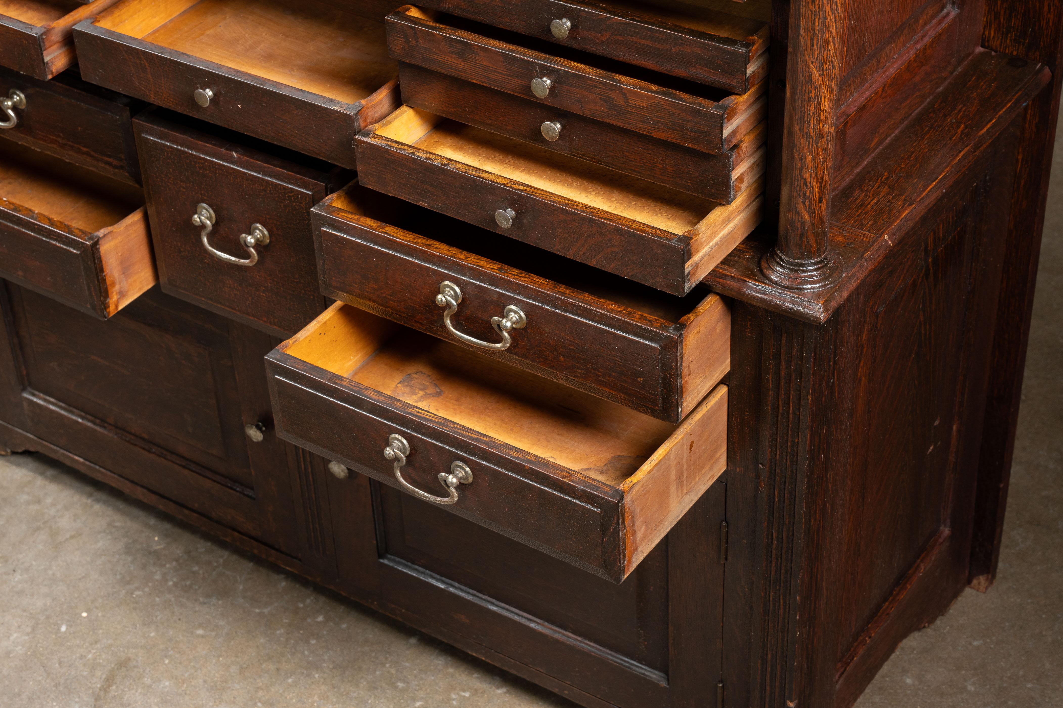Early 20th Century Quarter Sawn Oak Dental Cabinet For Sale 1