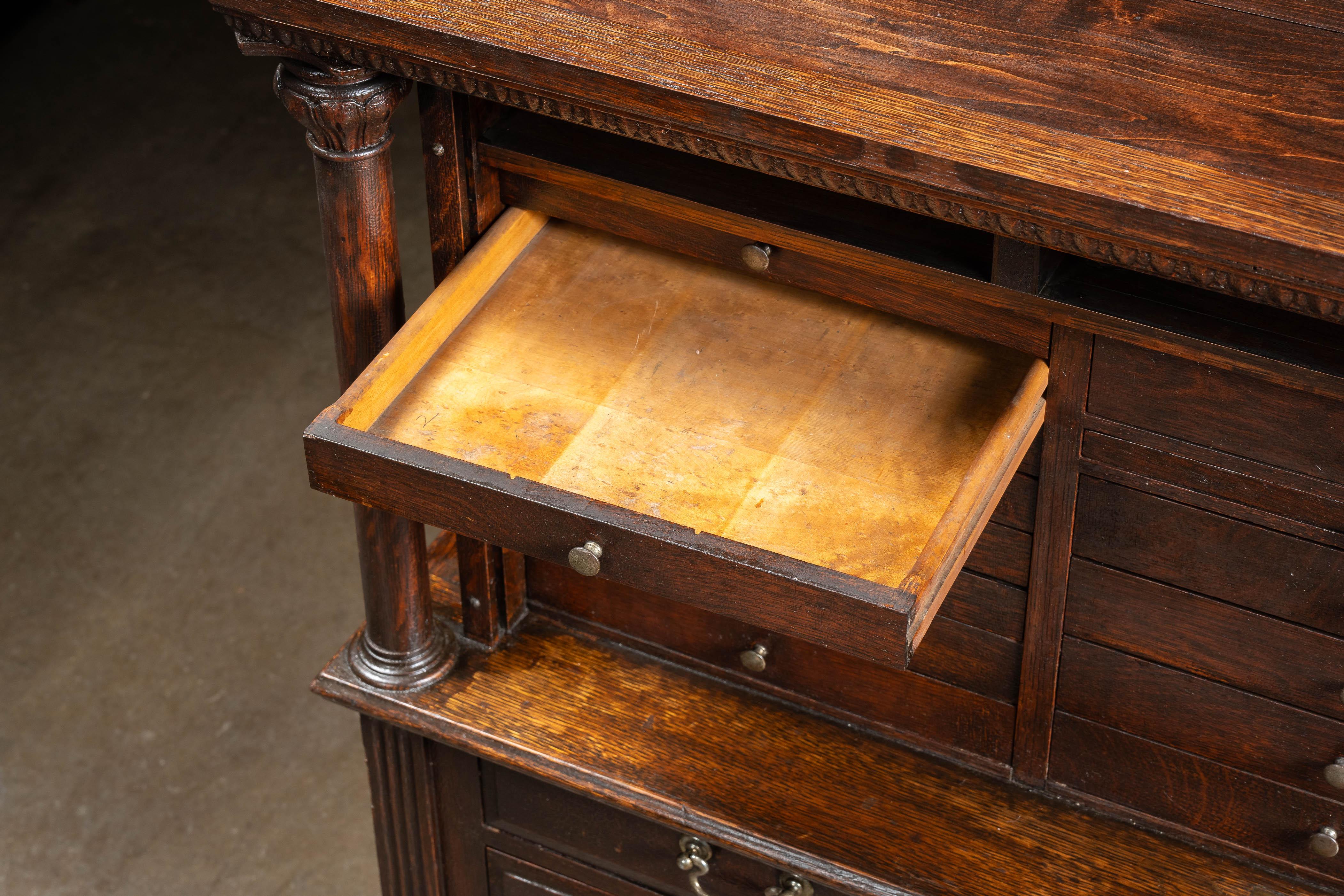 Early 20th Century Quarter Sawn Oak Dental Cabinet For Sale 4