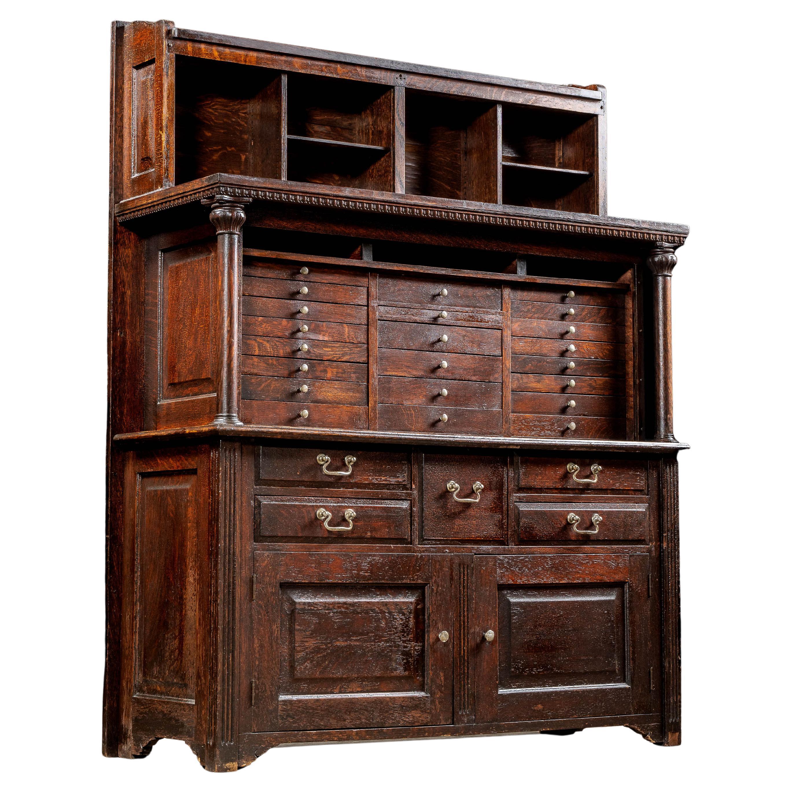Early 20th Century Quarter Sawn Oak Dental Cabinet