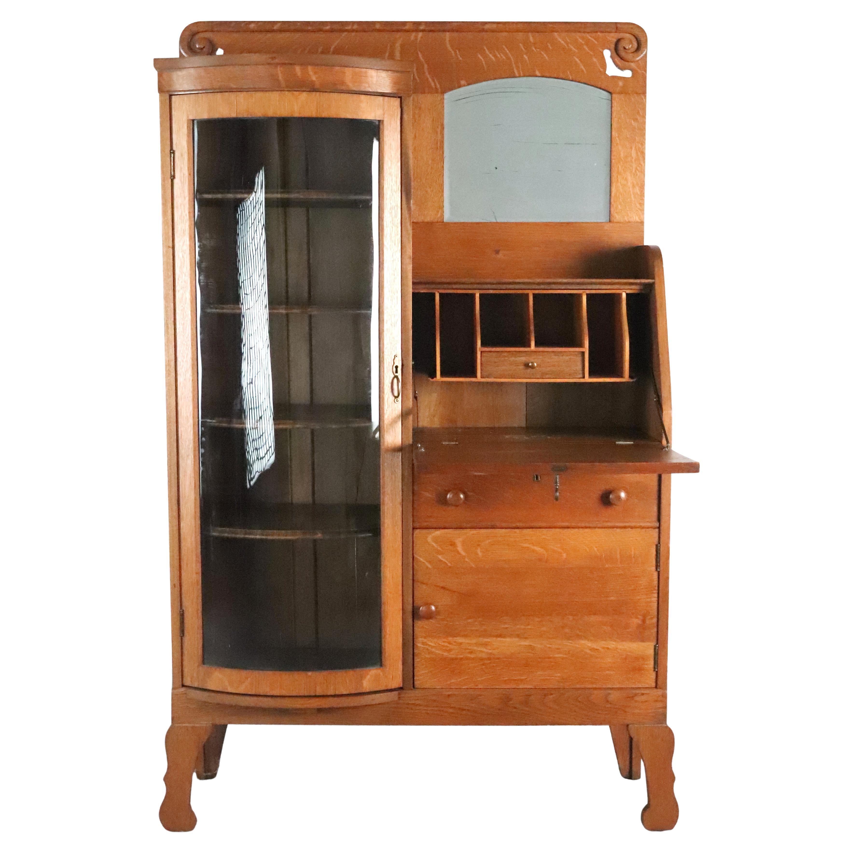 Early 20th Century Quarter Sawn Oak Side by Side Cabinet For Sale