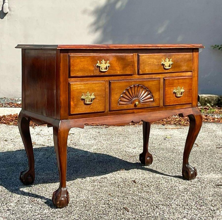 Wool Early 20th Century Queen Anne Lowboy For Sale