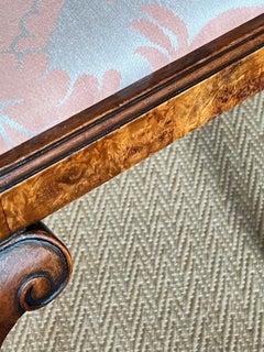 Early 20th Century Queen Anne Style Burr Walnut Stool