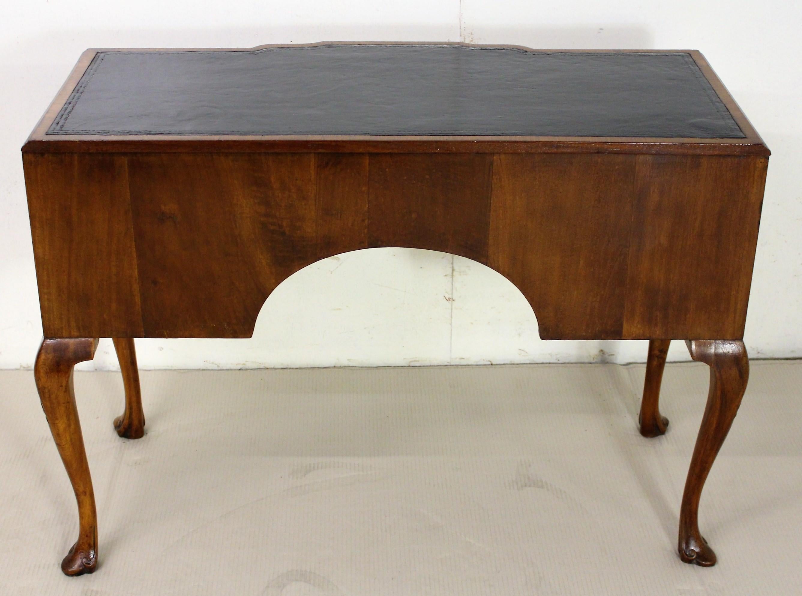 Early 20th Century Queen Anne Style Burr Walnut Writing Table 11