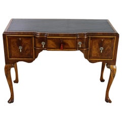 Early 20th Century Queen Anne Style Burr Walnut Writing Table