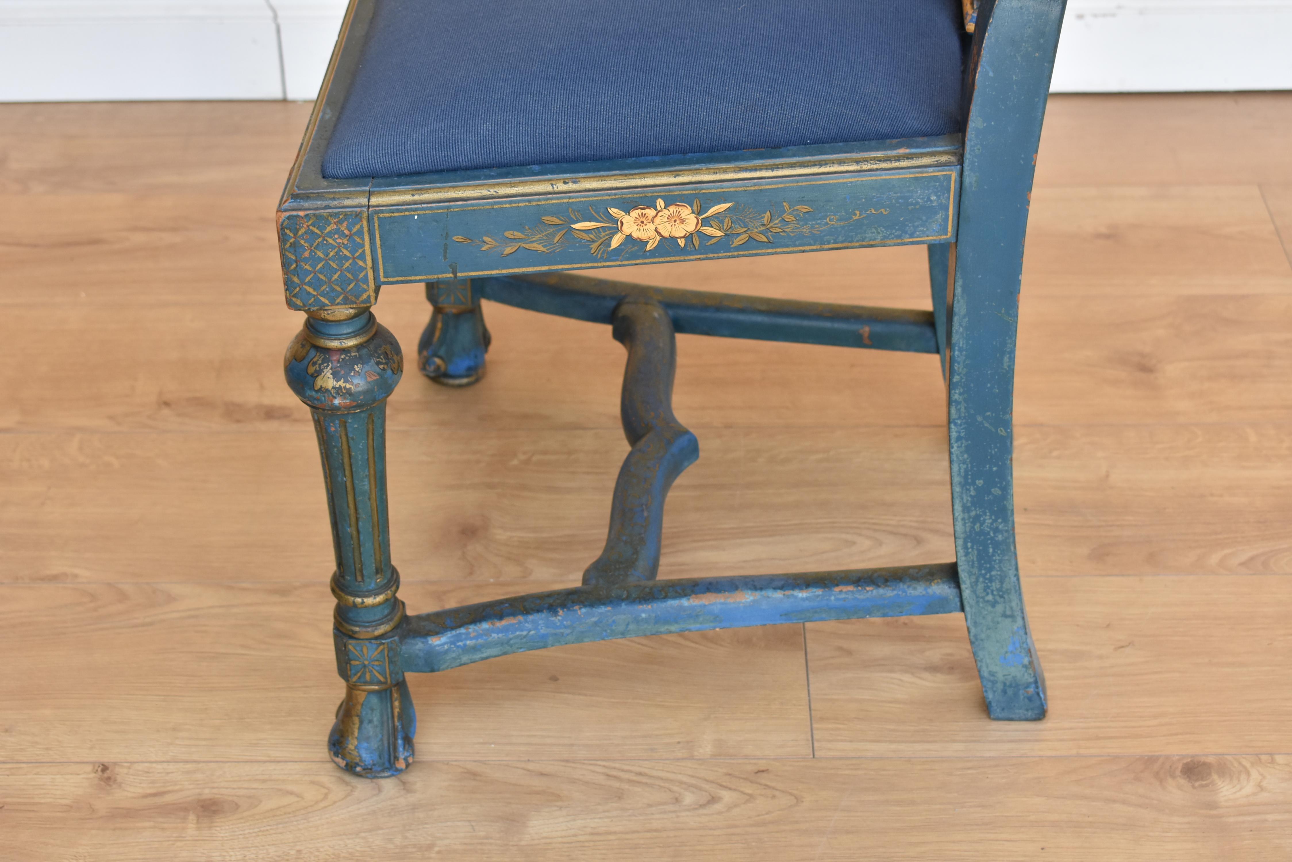 Early 20th Century Queen Anne Style Chinoiserie Chairs 14