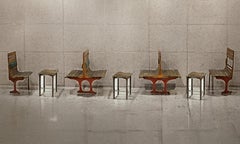 Early 20th Century Railway Wagon Seats, Set Of 4 - 2 Solo And 2 Double seats