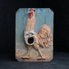Early 20th Century Rare Chicken Fairground Target Panel from Paris