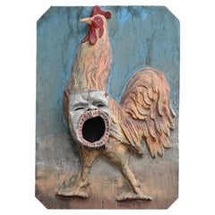 Raro pannello con bersaglio a forma di gallina di Parigi dell'inizio del XX secolo