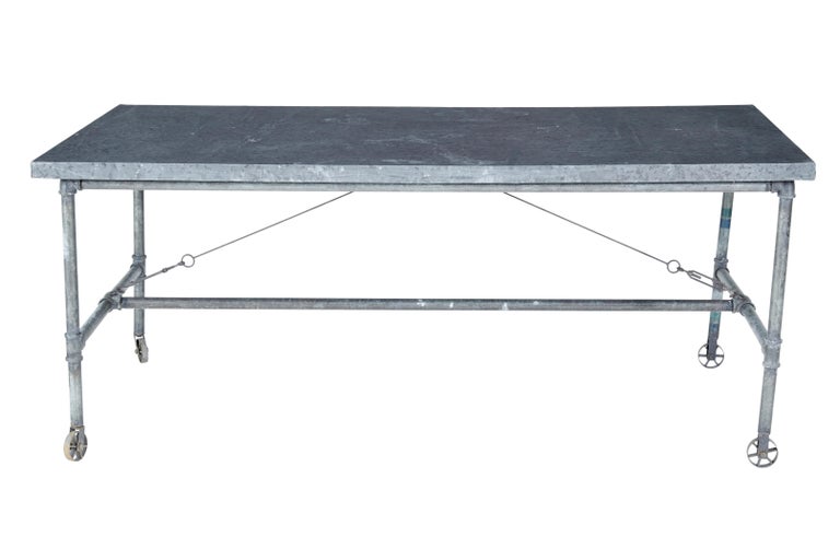 Early 20th Century Reclaimed Metal Industrial Table For Sale at 1stDibs