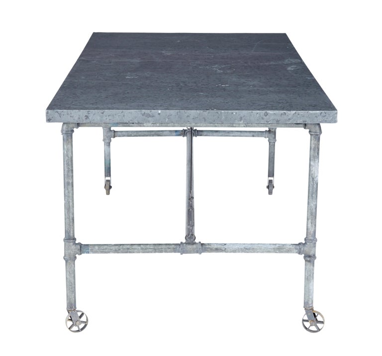 Early 20th Century Reclaimed Metal Industrial Table For Sale at 1stDibs