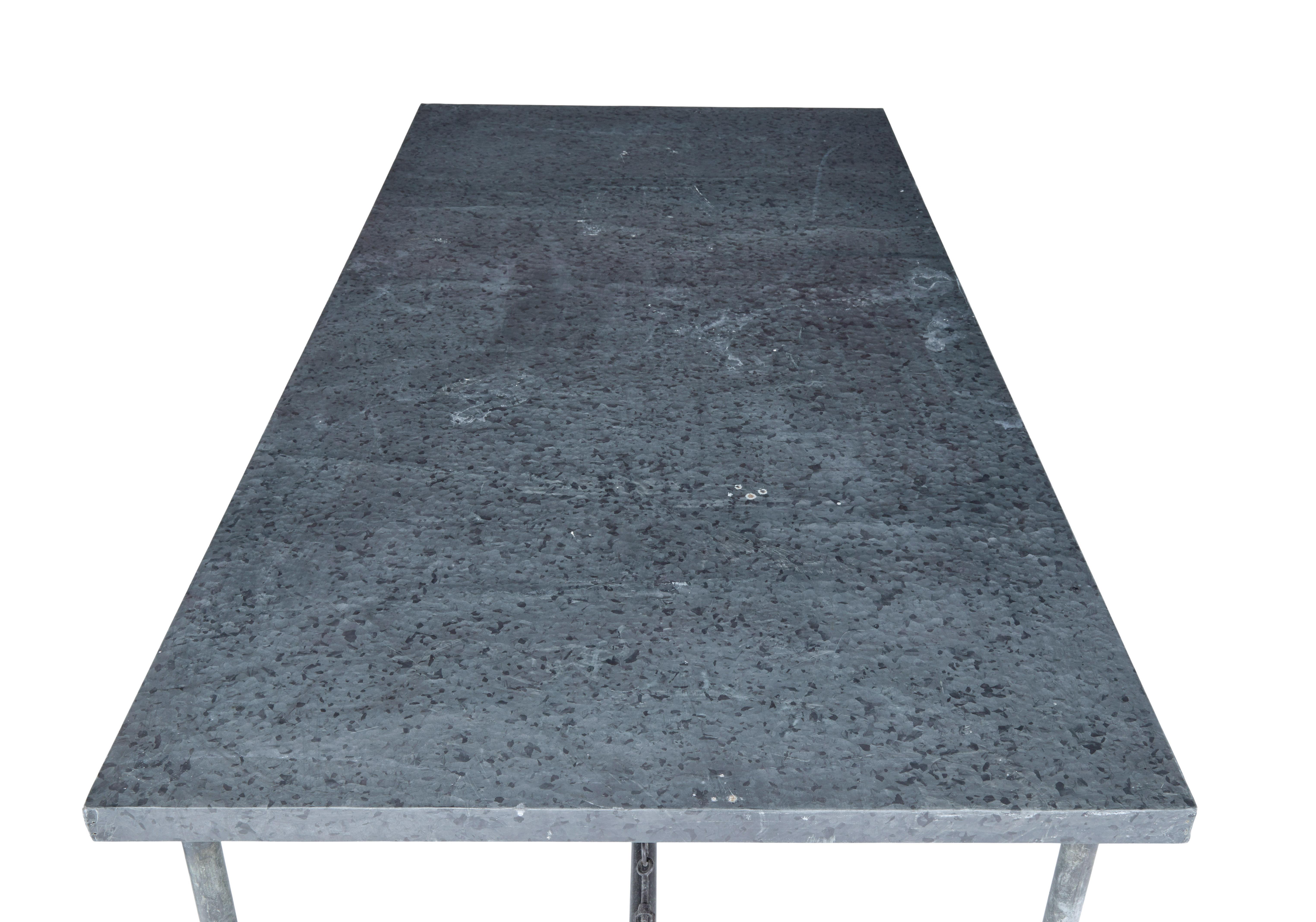 Swedish Early 20th century reclaimed metal industrial table For Sale