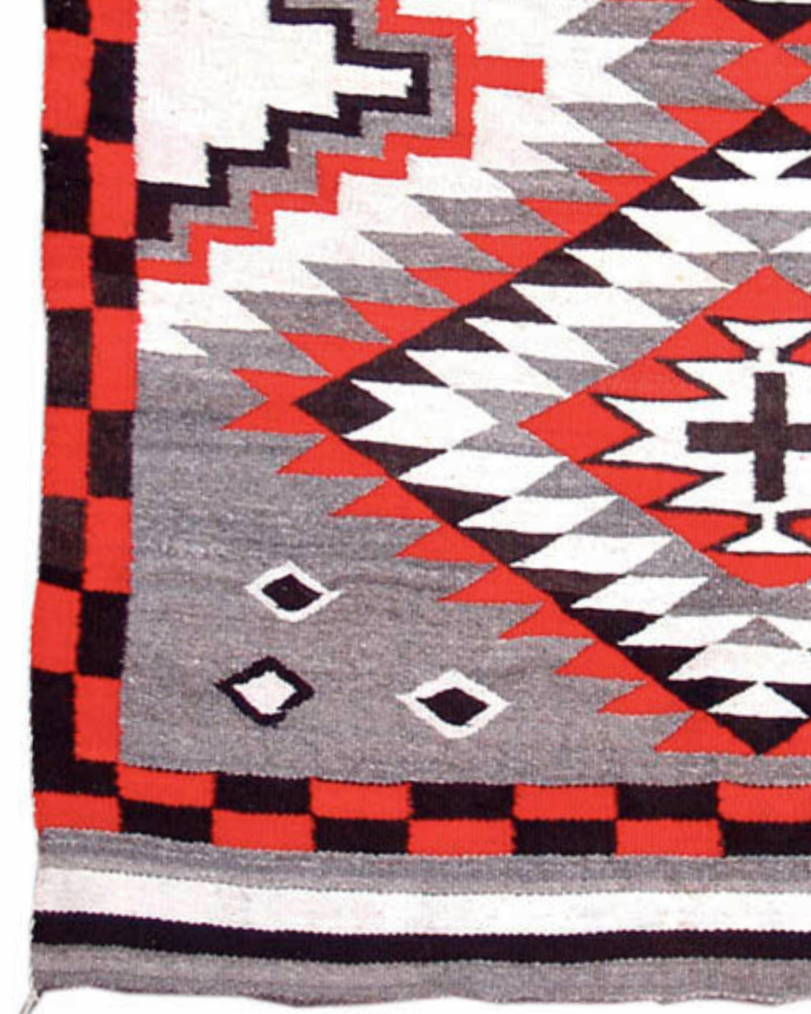 American Antique Handwoven Navajo Rug, Early 20th Century For Sale
