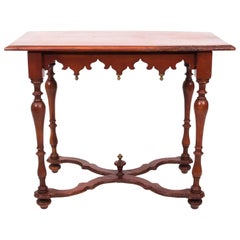 Early 20th Century Red Gothic Style Table Antique Early 20th Century Red Gothic Style Table