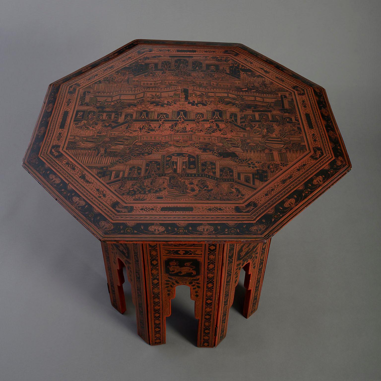 Other Early 20th Century Red Lacquer Occasional Table