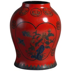 Early 20th Century Red Lacquer Vase