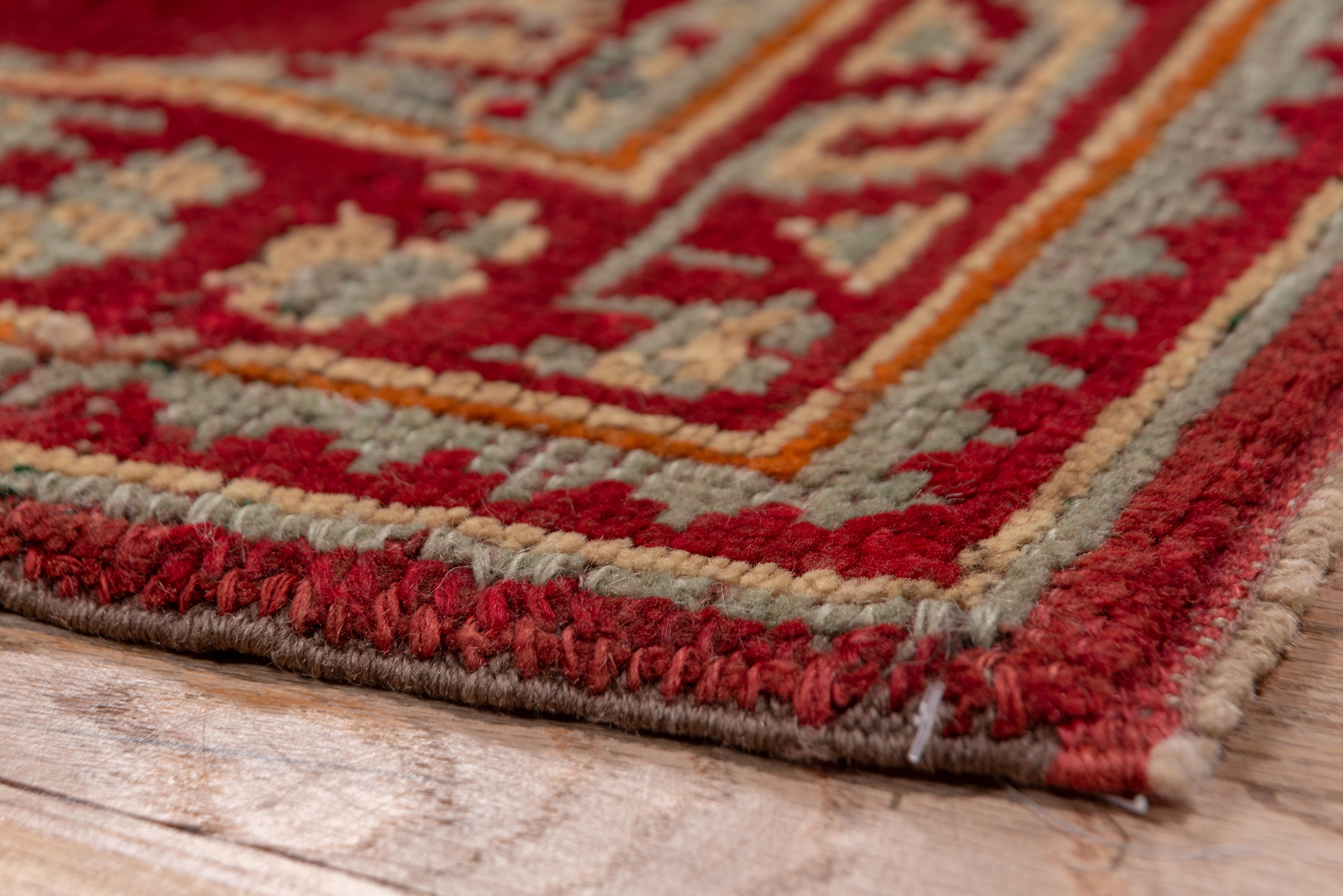 Wool Early 20th Century Red Oushak Runner For Sale