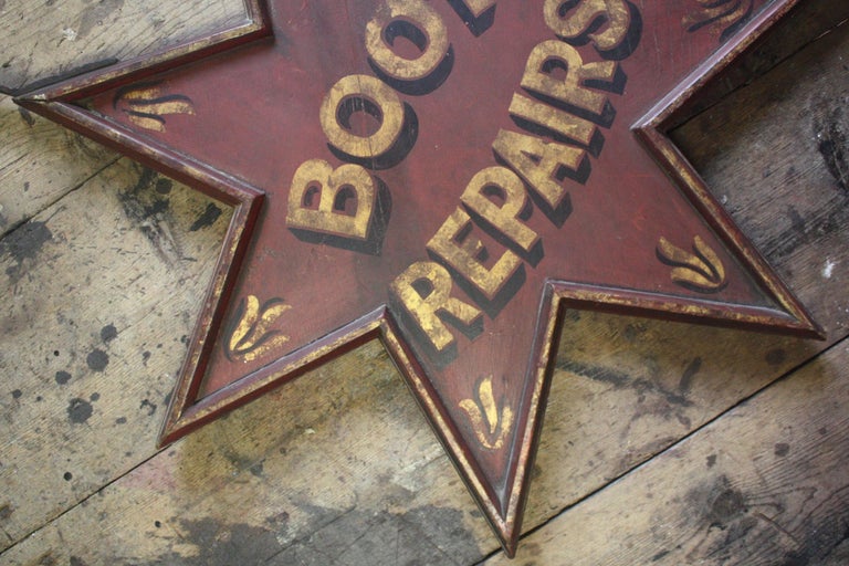 Early 20th Century Red Star Trade Sign Folk Art 