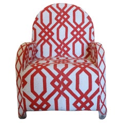 Early 20th Century Red & White Hand Beaded African Ceremony Chair