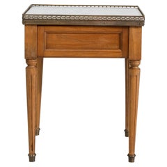 Early 20th Century Red Wood Louis XVI Coffee Table With Marble Top