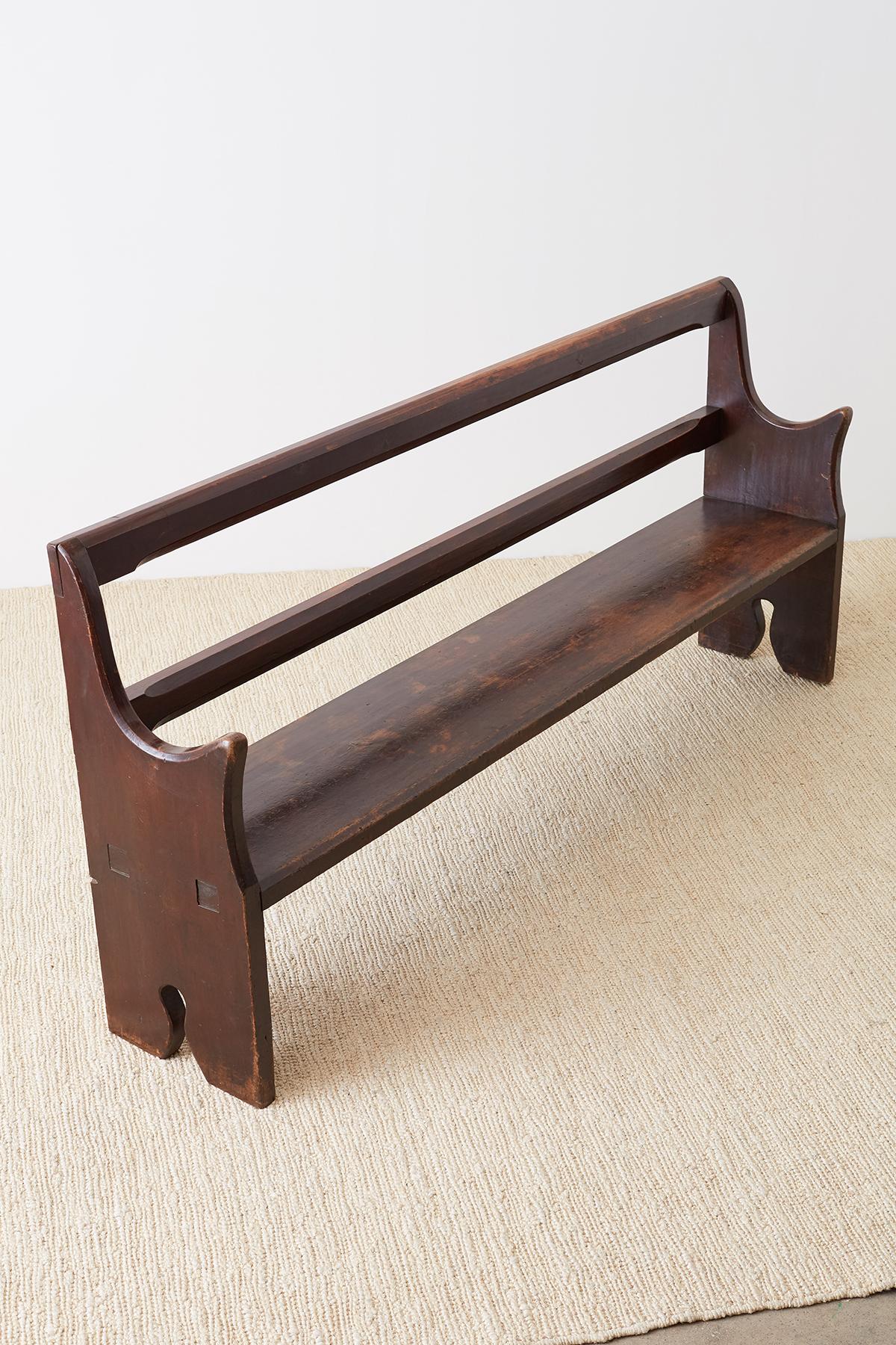 Early 20th Century Redwood Church Pew or Bench 2