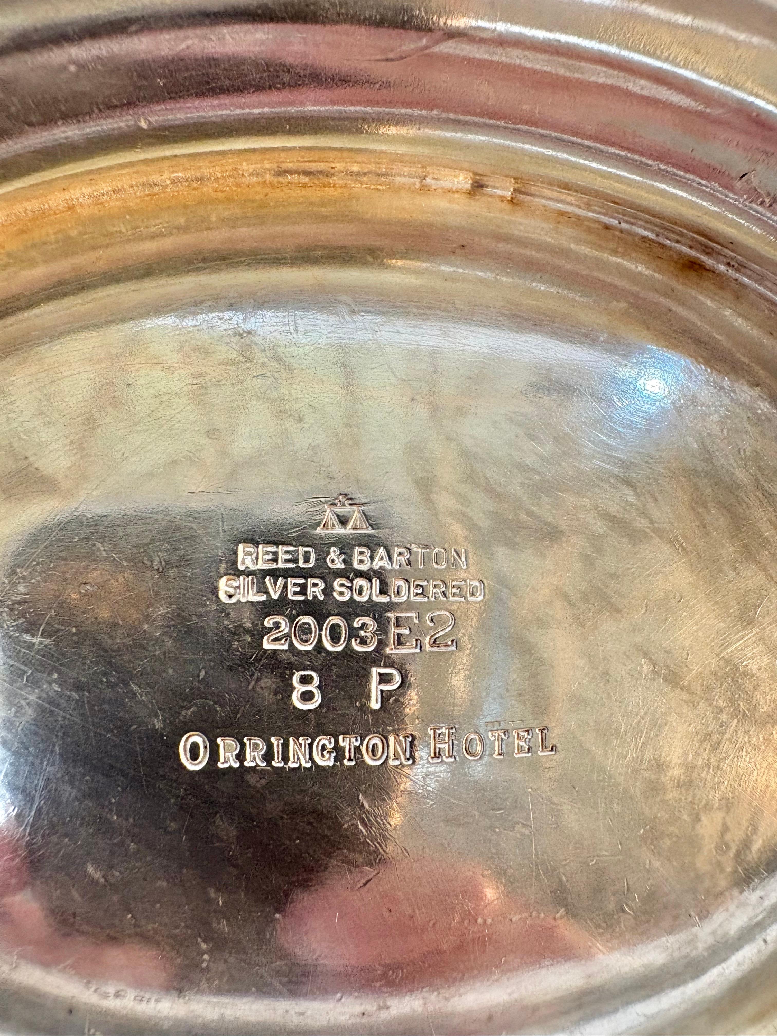 Early 20th Century Reed & Barton Orrington Hotel Silver Silverplate Tureen For Sale 4