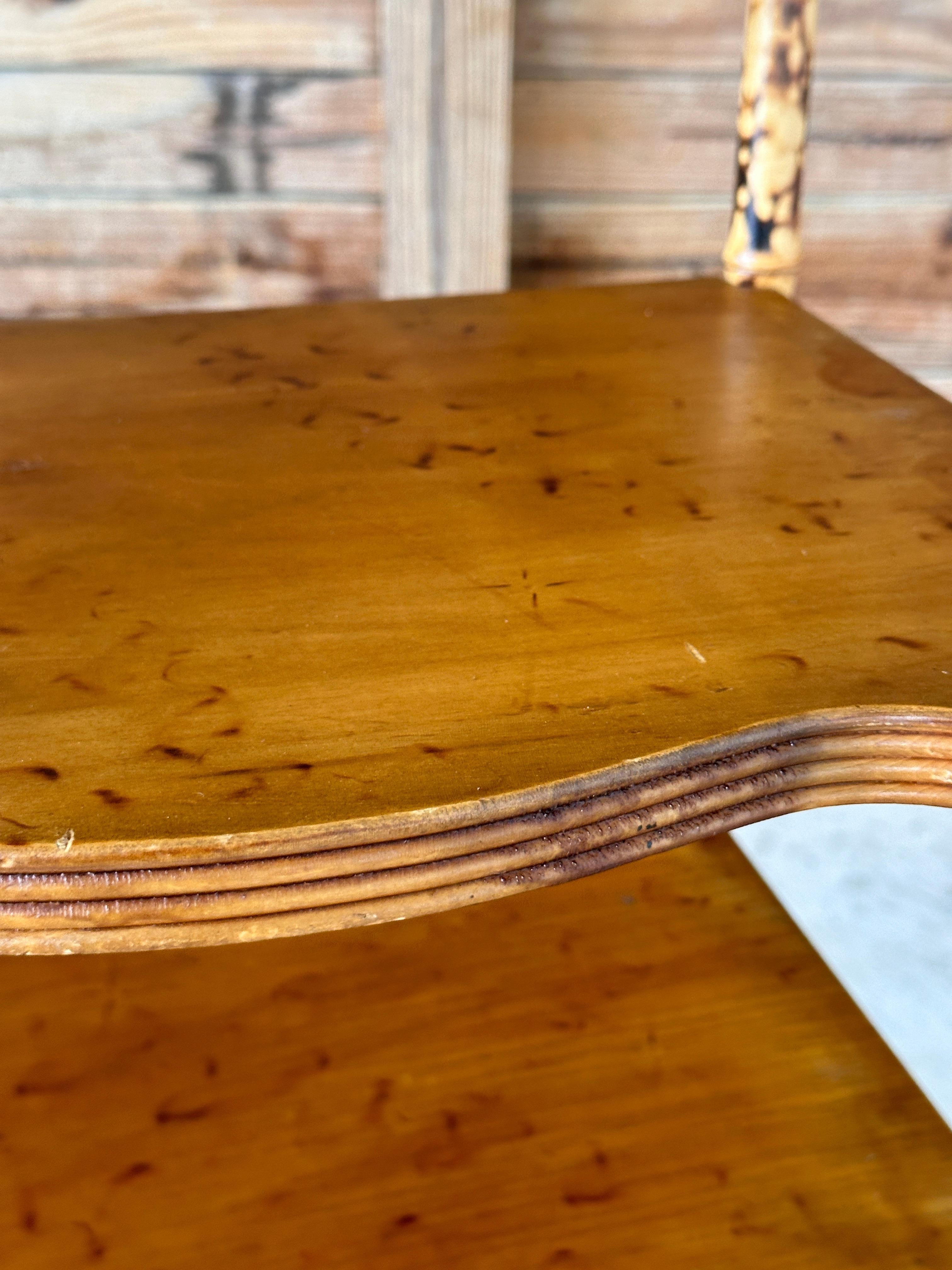 Early 20th Century Refinished Scorched English Bamboo shelf 6
