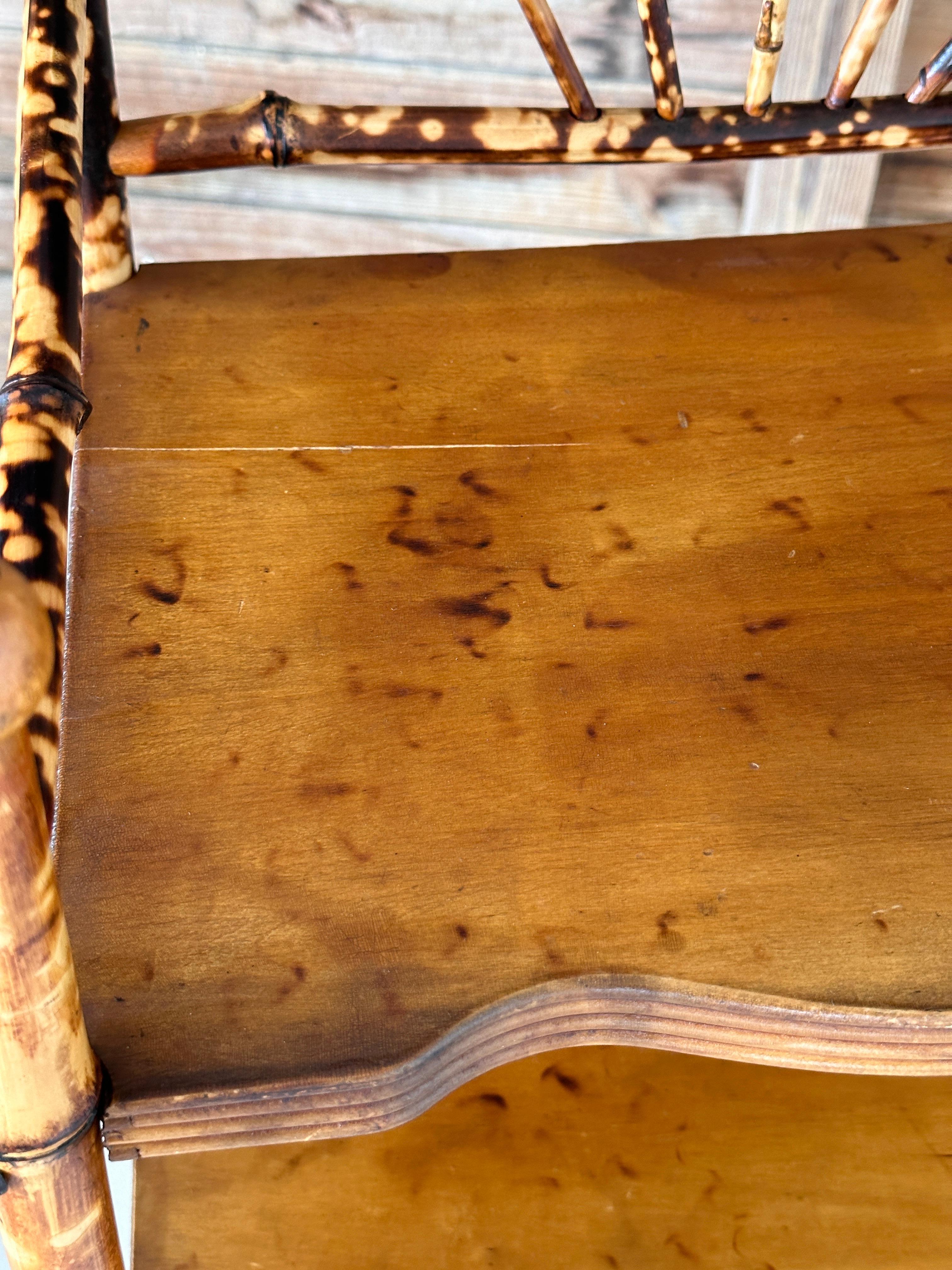 Early 20th Century Refinished Scorched English Bamboo shelf 7