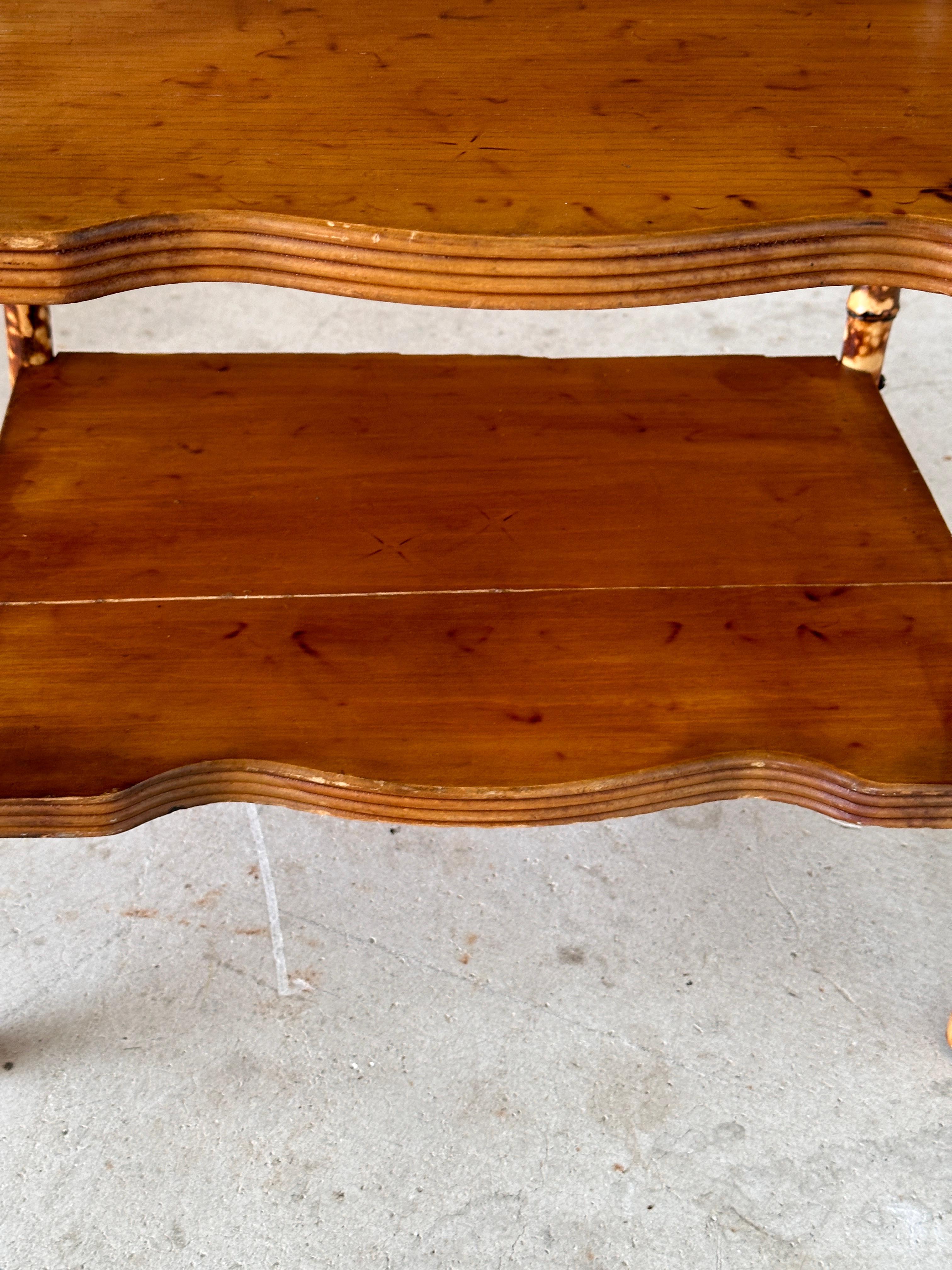 Early 20th Century Refinished Scorched English Bamboo shelf 5
