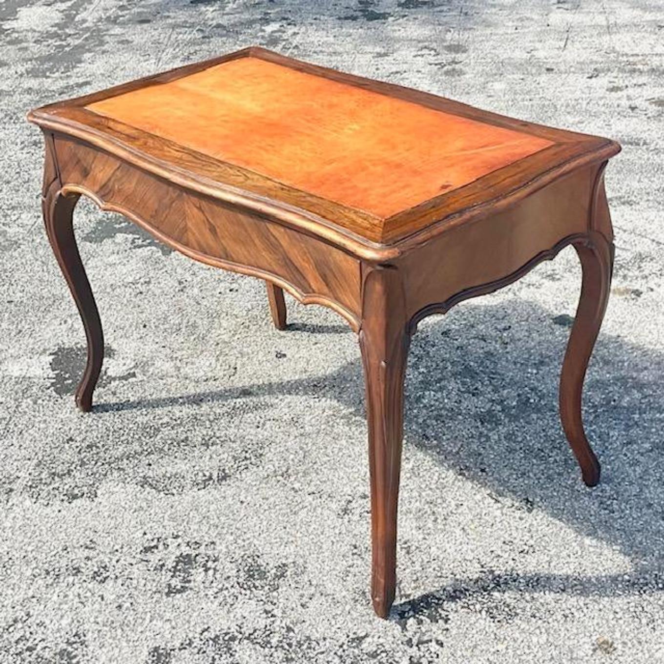 American Early 20th Century Regency Leather Top Writing Desk