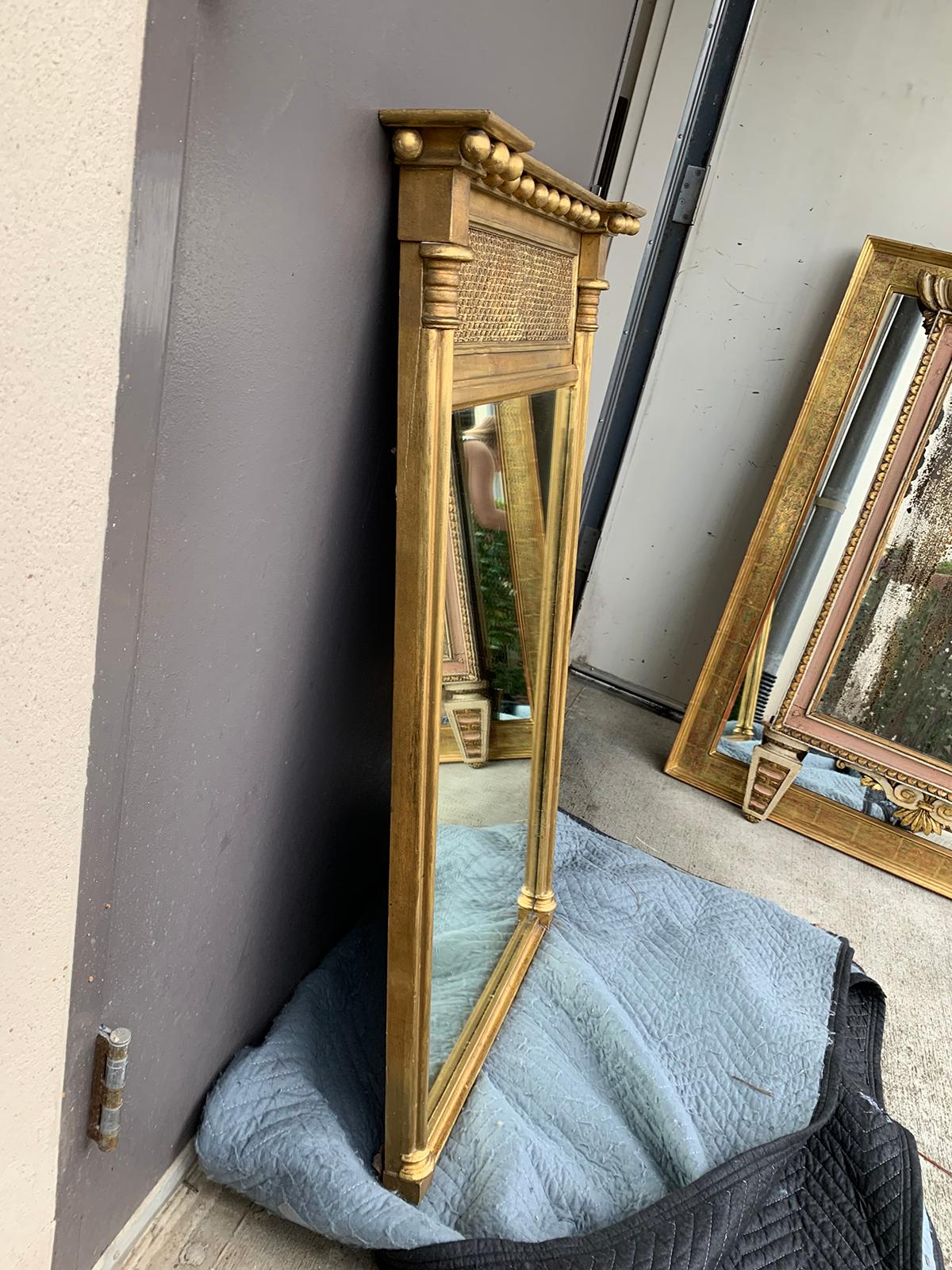 Early 20th Century Regency Style Giltwood Borghese Mirror, Labeled 9
