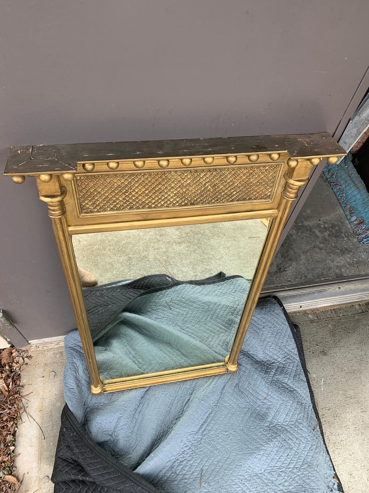 Early 20th Century Regency Style Giltwood Borghese Mirror, Labeled 10