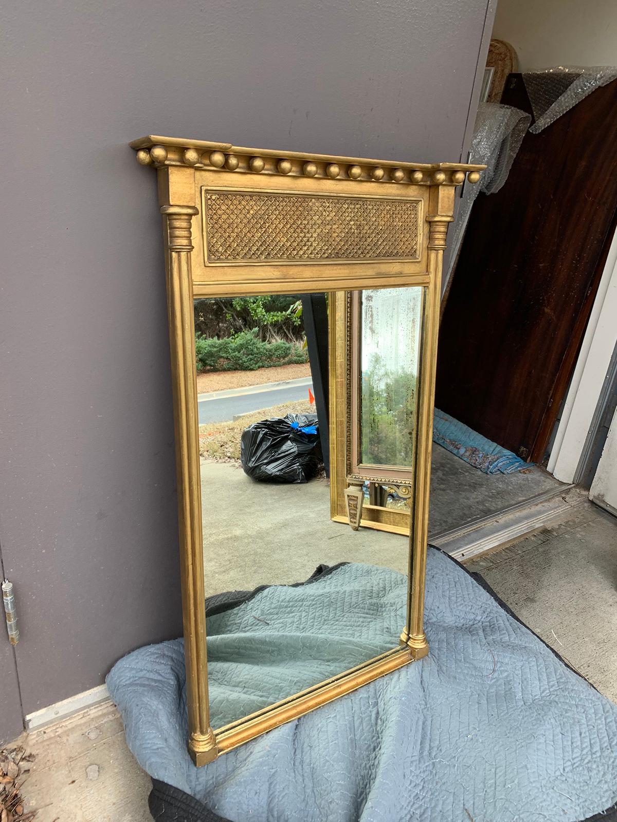 Early 20th Century Regency Style Giltwood Borghese Mirror, Labeled 2
