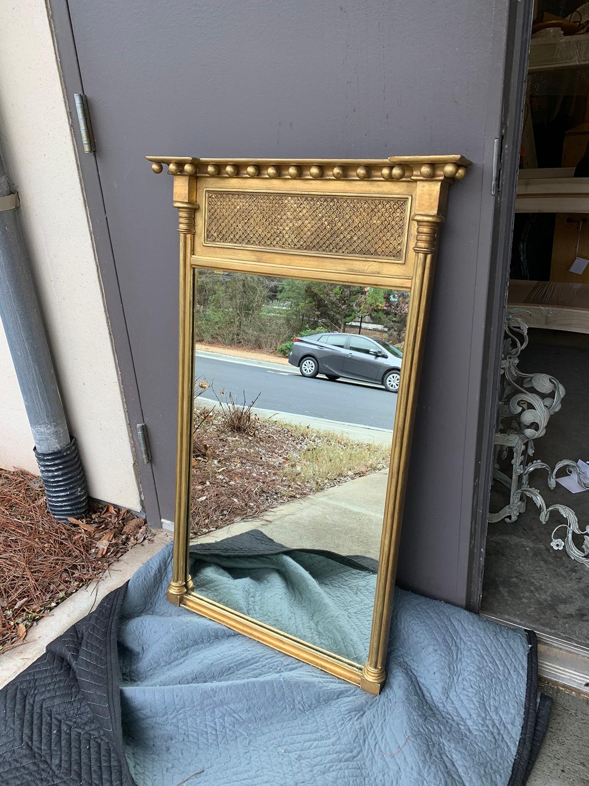 Early 20th Century Regency Style Giltwood Borghese Mirror, Labeled 3