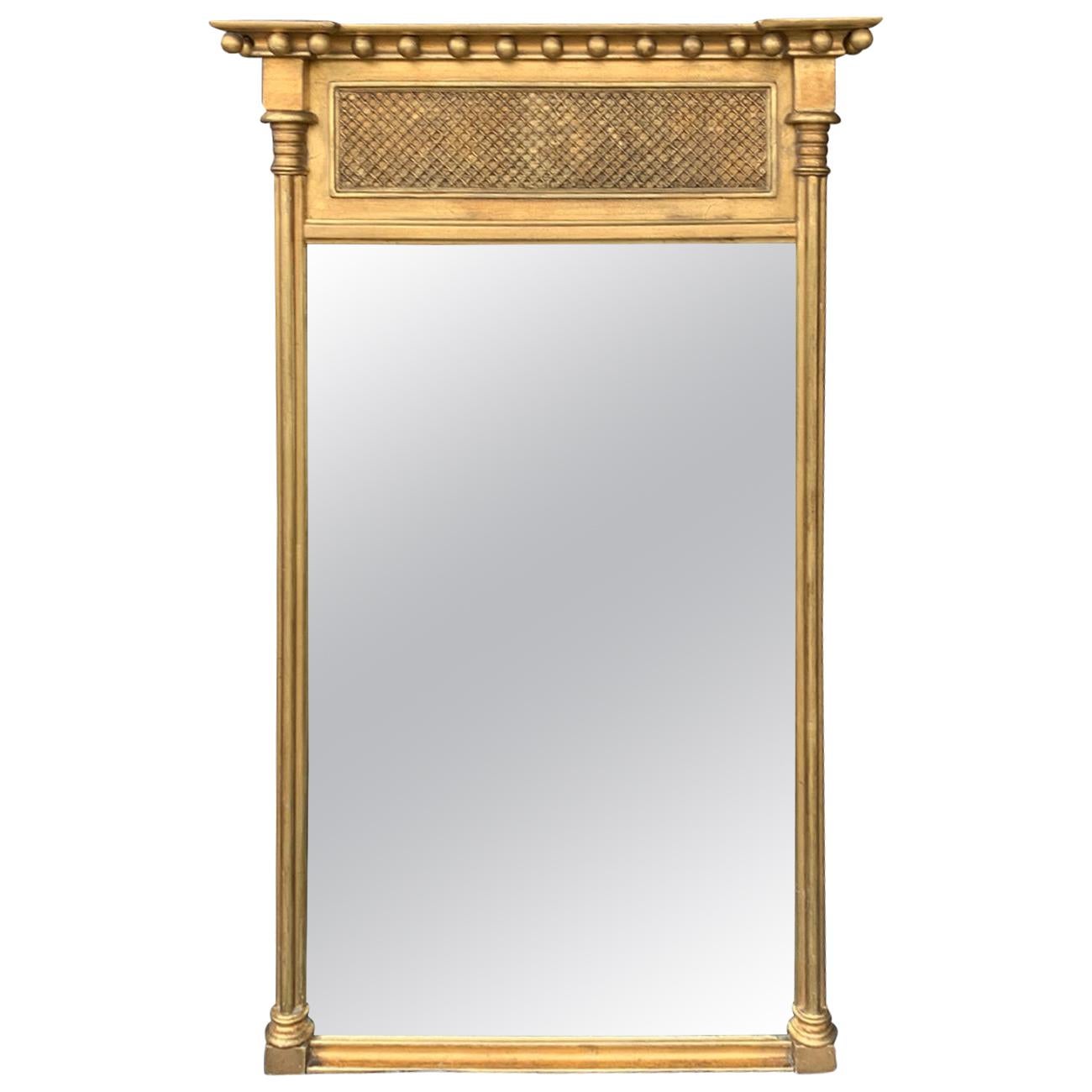 Early 20th Century Regency Style Giltwood Borghese Mirror, Labeled