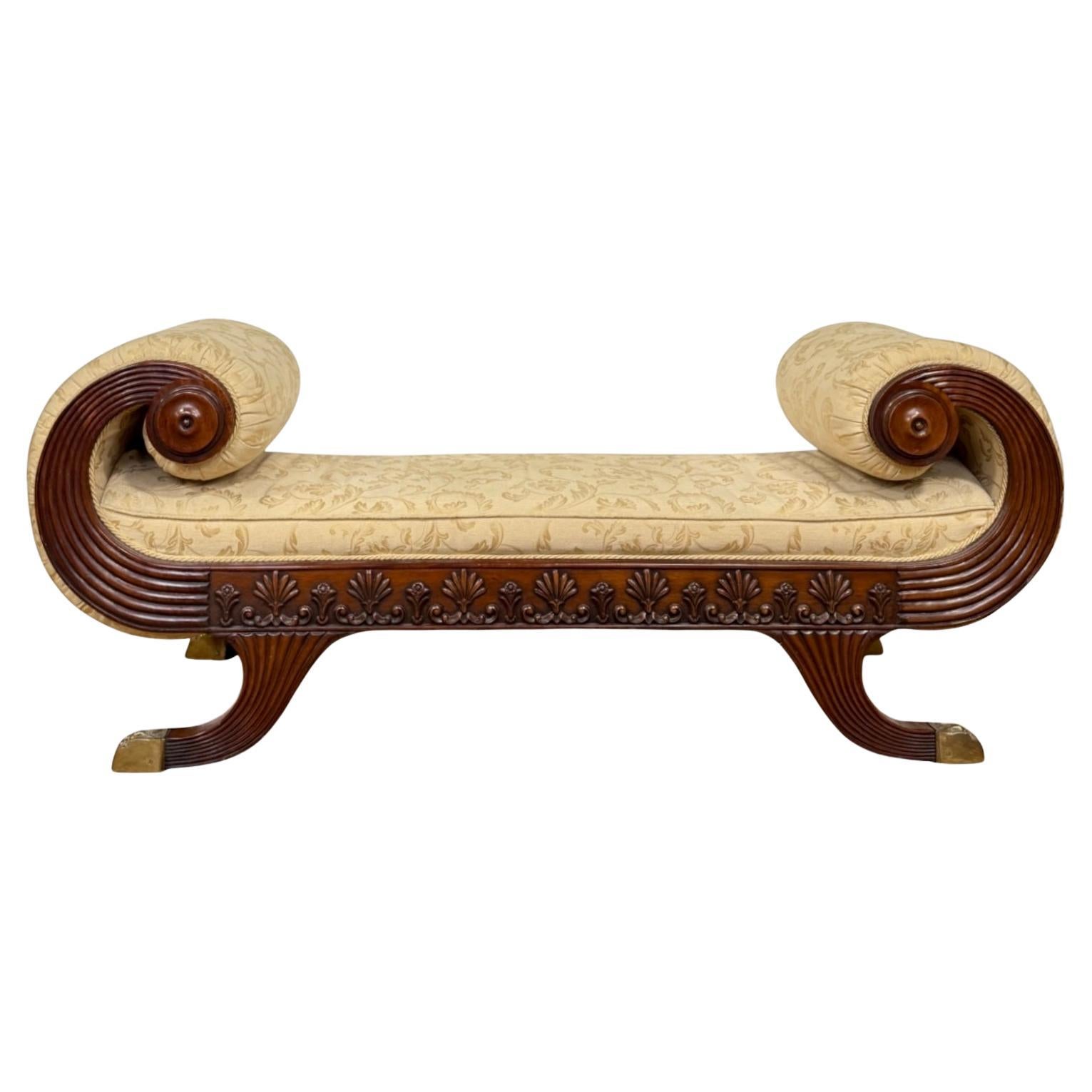 Early 20th Century Regency Style Upholstered Window Seat For Sale