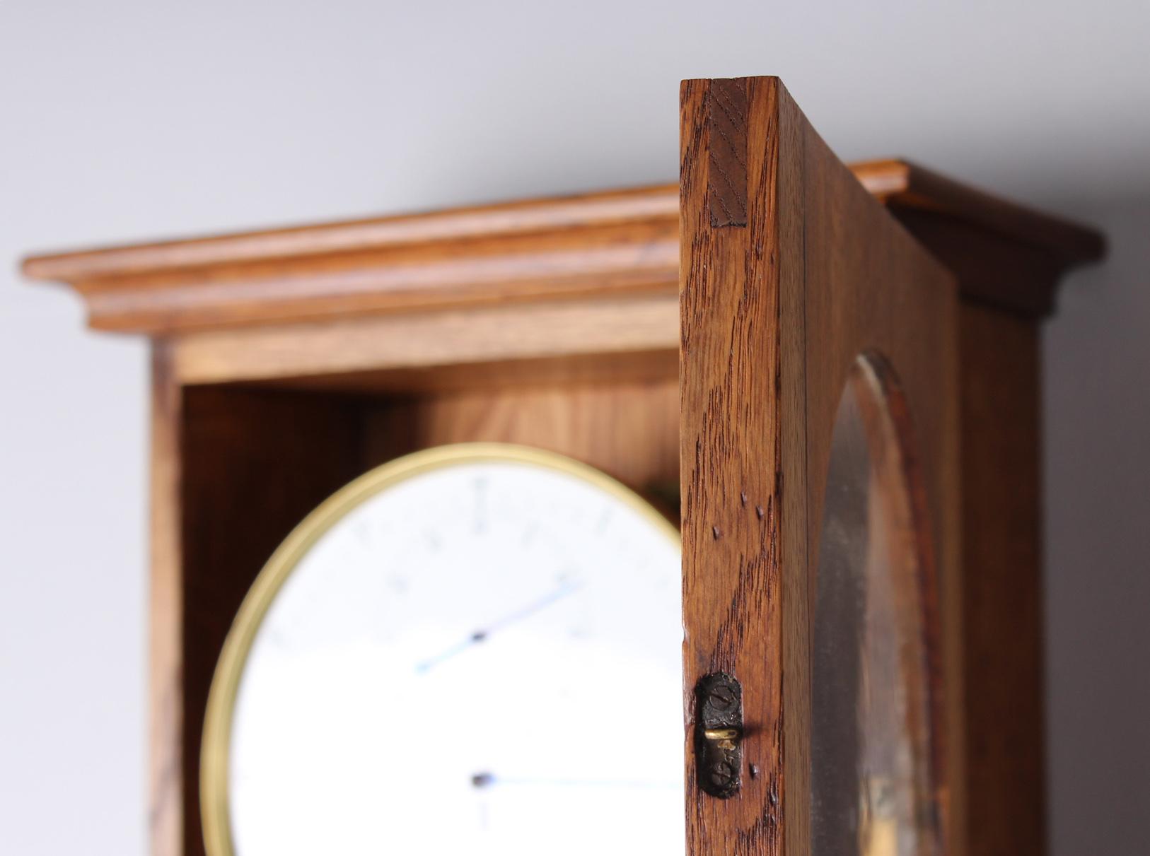 Early 20th Century Regulator Wall Clock with Second Pendulum, Oak 8