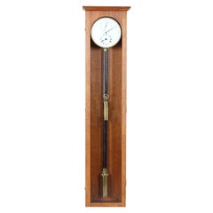 Antique Early 20th Century Regulator Wall Clock with Second Pendulum, Oak
