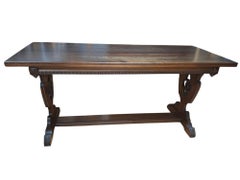Early 20th Century Renaissance Style Trestle Table