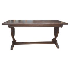 Early 20th Century Renaissance Style Trestle Table