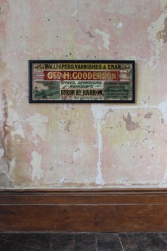 Early 20th Century Reverse Painted Trade Sign Gooderson Harrow Rd London