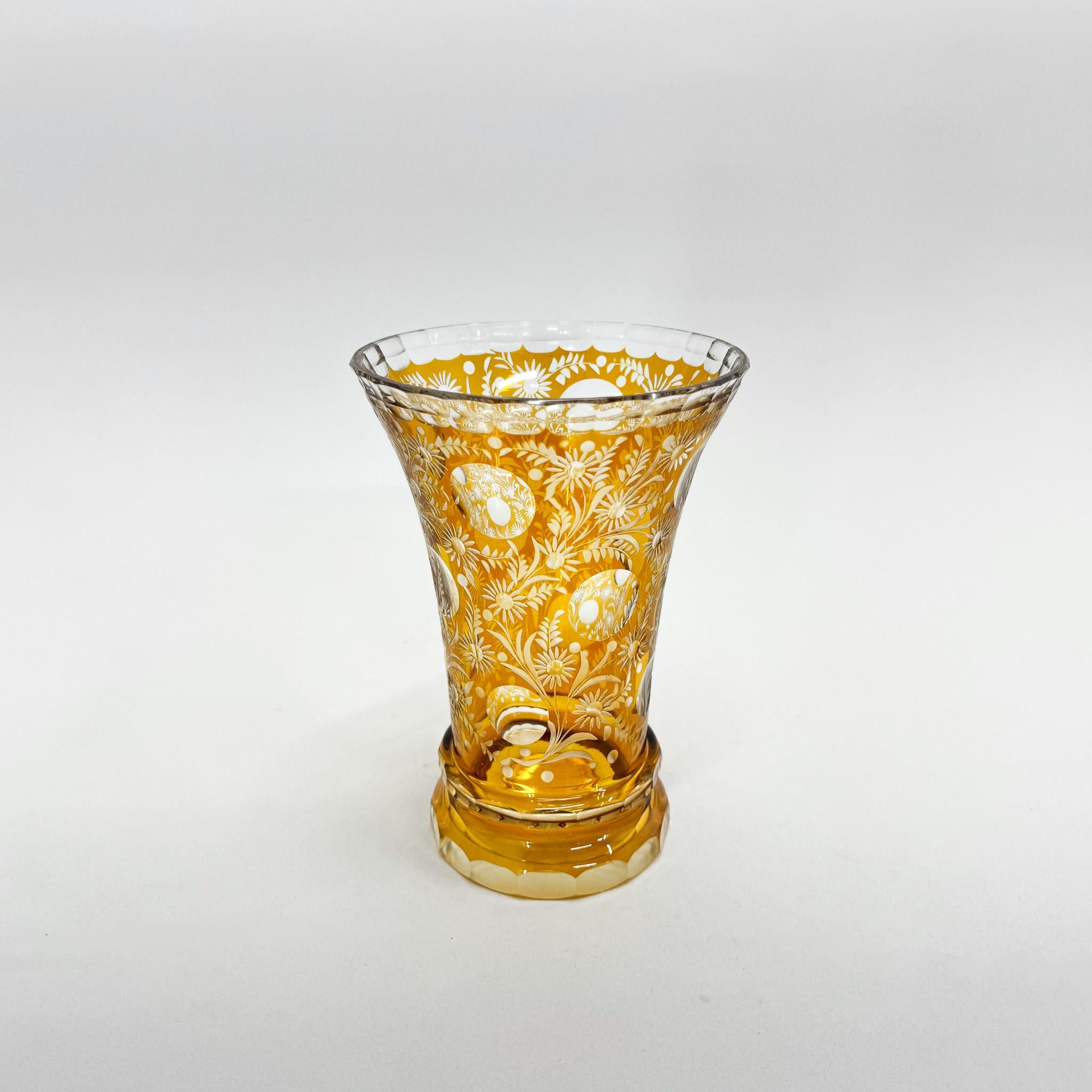 Early 20th Century Richly Hand Cut Vase, Czechoslovakia For Sale 6