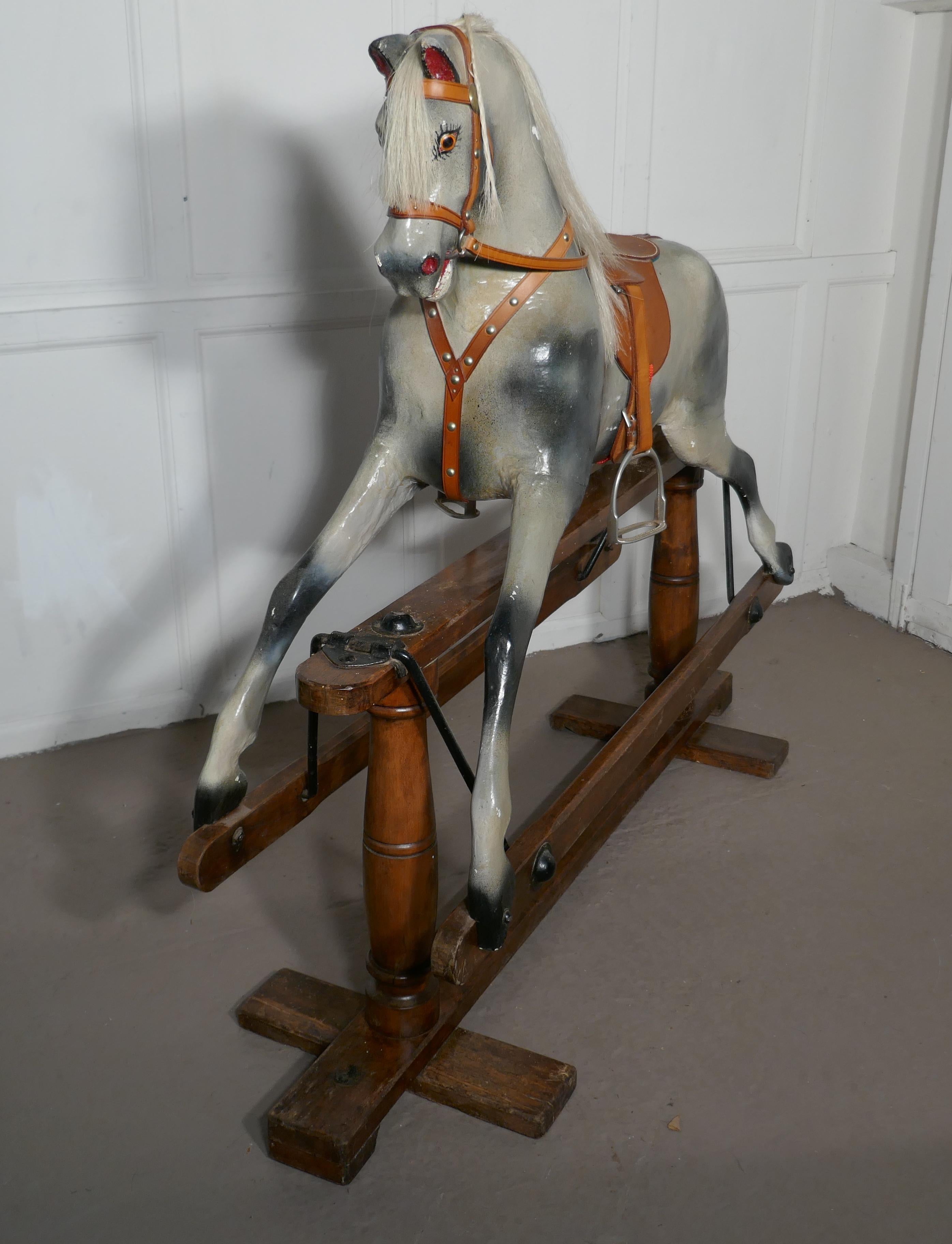 Rustic Early 20th Century Rocking Horse by Lines Brothers