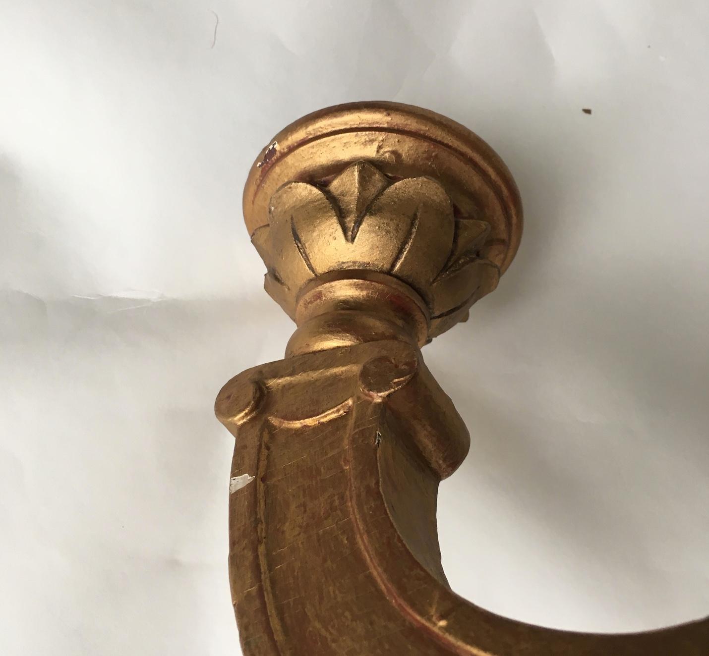 XX secolo Lampadario rococò in legno dorato dei primi del Novecento in vendita
